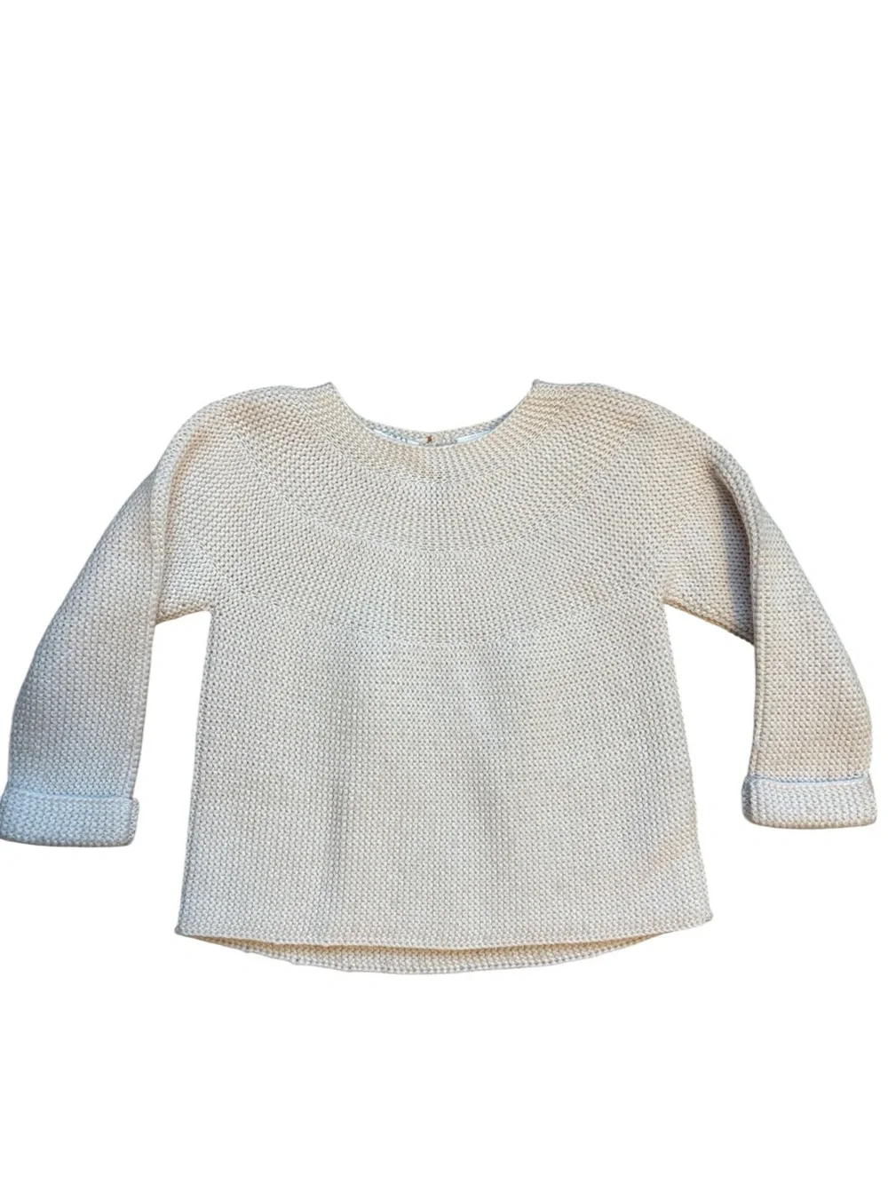 Zara Baby Knit Sweater Round Neckline Cream Size 18-24 Months